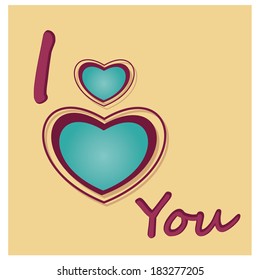 some hearts and text in a brown background