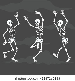Algunos esqueletos humanos bailando y siendo felices