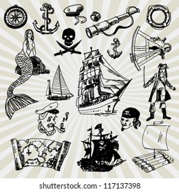 Some Illustration on Adventures Theme Hand Drawn