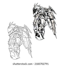 einige Illustrationen, die nur Linie und Inking verwenden