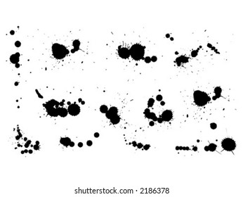 some kinds of blots from a brush, decoration elements