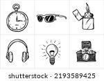 Some kinds of simply doodle icon