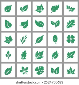 Vector de algún símbolo de hoja para el fondo blanco del logotipo del color verde