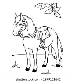 Some line art pictures of horses for color