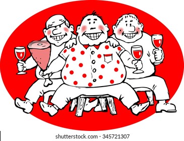 Some men like to eat and drink a little in a good company