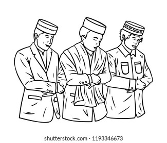 Some men are praying