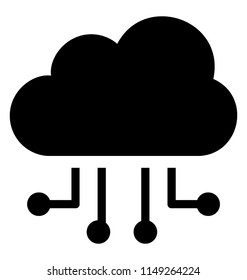 
Some nodes appearing from a cloud and heading in different directions, offering cloud network notion 
