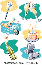 some objects of a party.