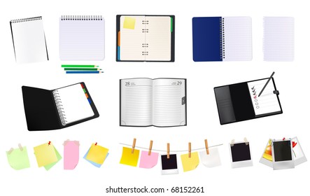 Some office supplies. Vector.