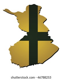 some old vintage map with flag of finland