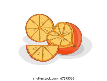 Some orange on white background