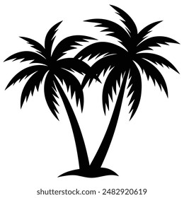 Einige Palmen Silhouette Vektorillustration 
