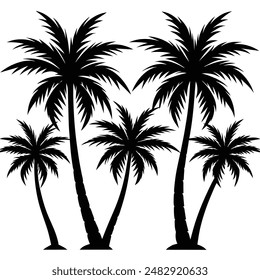 Ilustración vectorial de silueta de palmera 