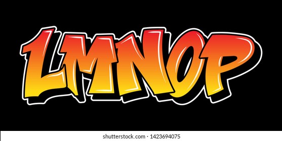 Some part of the letters graffiti inspiration from alphabet decorative lettering vandal street art free wild style on the wall city urban by using aerosol spray paint. Underground hip hop type vector.