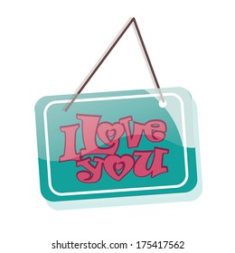 some pink text in a blue message for valentine's day