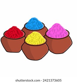 Some pitchers contain yellow, red, pink and blue colored powder, to celebrate the Indian Holi Festival