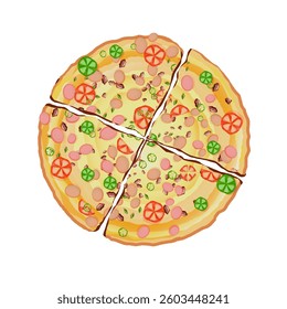 some pizza slices without background