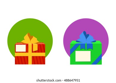 some presents with round
