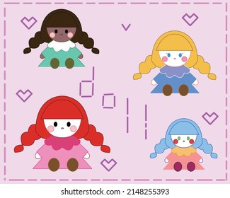 Some of the pretty dolls of color.