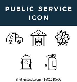 Some public service icons are made of lines, most of them from everyday life