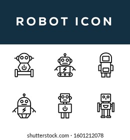 Some robot icons made of lines