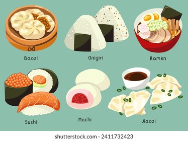 Some samples of famous asian cuisine