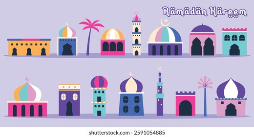 Some shape of mosques that identical with Islam to celebrate Ramadan