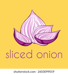 some sliced ​​onions on a yellow background