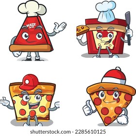 Some slices of pizza. Fun looking pizza. Delicious pizza vector