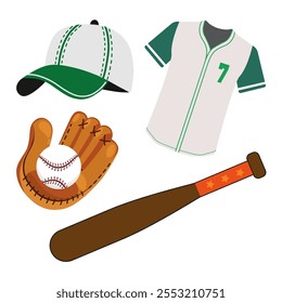 some softball equipment vector illustration