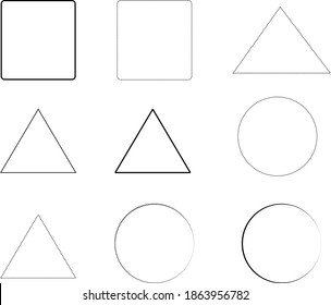 some square, triangle and circle shapes