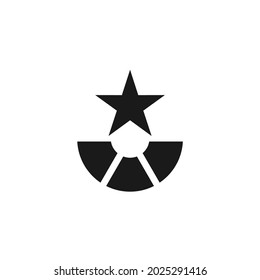 some squares form a semicircle with a star on it