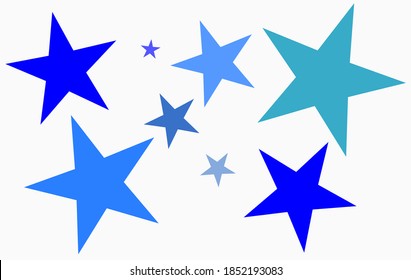 Some stars are congruent while others are not. Used to teach congruency and similarity of shapes.