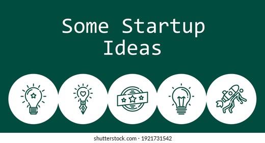 some startup ideas background concept with some startup ideas icons. Icons related idea, startup, brand