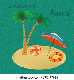 some summer items in the sand for this summer