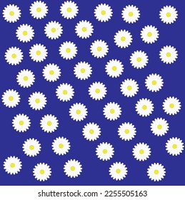 algún flor de sol en el fondo azul