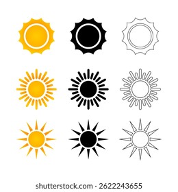 Algunos iconos de logotipo de sol