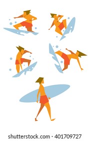 Some surfer postures