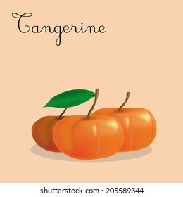 some tangerines in an orange background with text