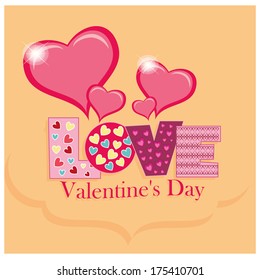 some textured text with some hearts for valentine's day