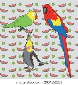Algunos tipos de mascotas. Perro Cat Parrot Bunny 