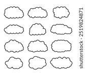 Some vector cloud shape border 
 ‍set design