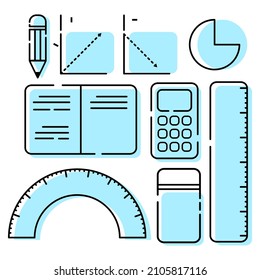 some vector prints with the theme of mathematics, calculations, and economics. Suitable for icons, print media, electronic media. Also can be used for commercial use