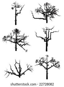 Some winter trees - Vector - Also available as a JPG --- Please see my another plants of my collection