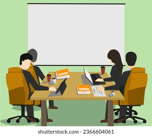 Somebody is meeting to talk about business. Illustration business.