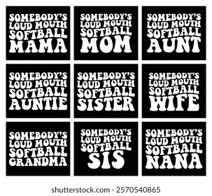 Somebody's Loud Mouth Softball t shirt design