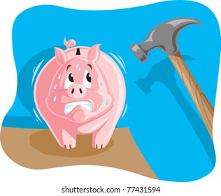Someone about to break into their nervous piggy bank