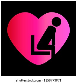someone alone waits in love vector illustration