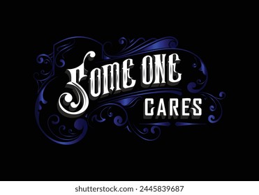 SOMEONE CARES word lettering custom template design