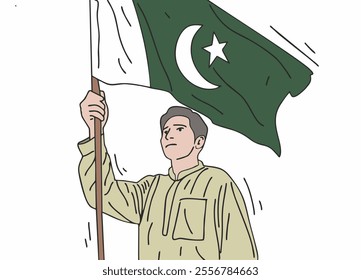 SOMEONE CELEBRATES PAKISTAN'S INDEPENDENCE DAY, COOL AND UNIQUE DESIGN - VECTOR FILE